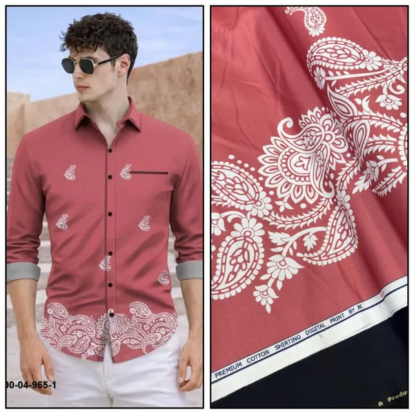 Red_Polycotton_Premium_Shirt_Pant_Combo_Fabric_For_Men