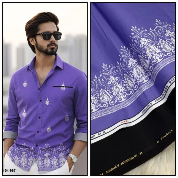 Purple_Polycotton_Premium_Shirt_Pant_Combo_Fabric_For_Men