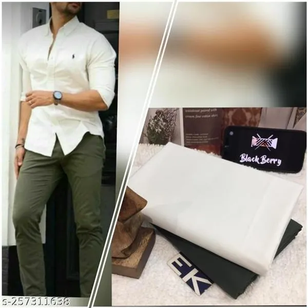 Men's_Premium_Off-White_Shirt_&_Olive_Green_Trouser_Unstitched_Fabric_Set
