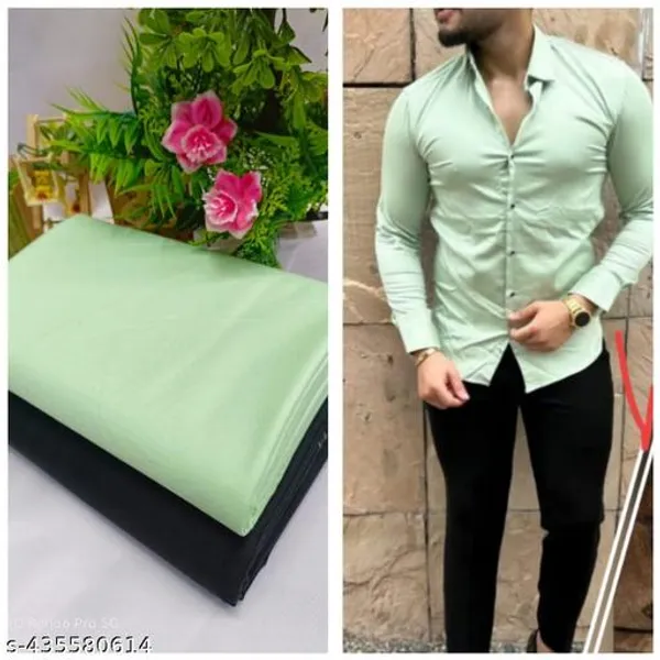 Men's_Unstitched_Shirt_(Mint_Green)_&_Pant_Fabric_Set