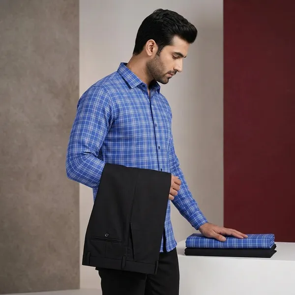 Khodiyaar_Fashion_Polycotton_Checkered_Shirt_And_Trouser_Fabric