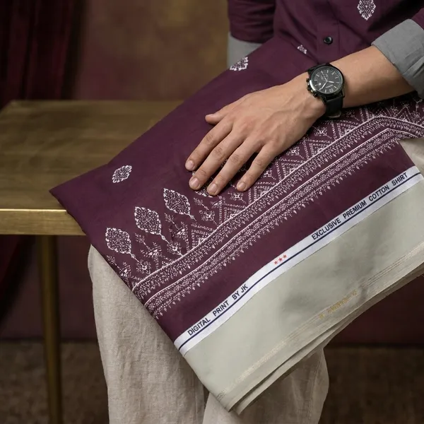 Maroon_Polycotton_Premium_Shirt_Pant_Combo_Fabric_For_Men