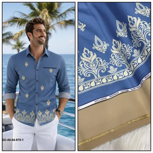 Blue_Polycotton_Premium_Shirt_Pant_Combo_Fabric_For_Men