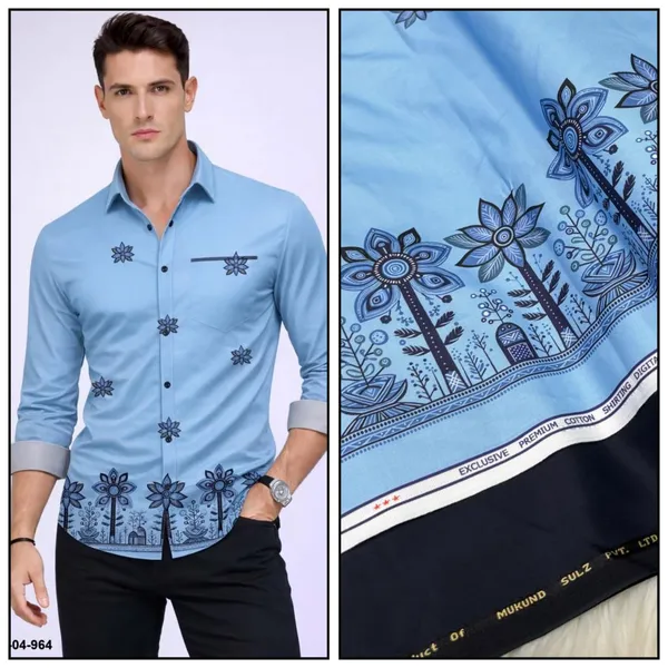Blue_Polycotton_Premium_Shirt_Pant_Combo_Fabric_For_Men