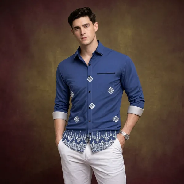 Blue_Polycotton_Premium_Shirt_Pant_Combo_Fabric_For_Men