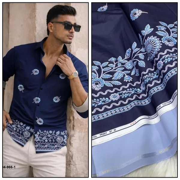 Navy_Blue_Polycotton_Premium_Shirt_Pant_Combo_Fabric_For_Men