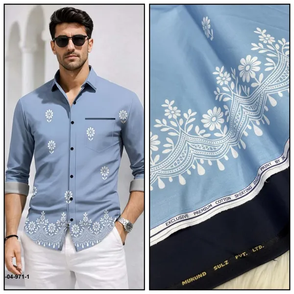Blue_Polycotton_Premium_Shirt_Pant_Combo_Fabric_For_Men