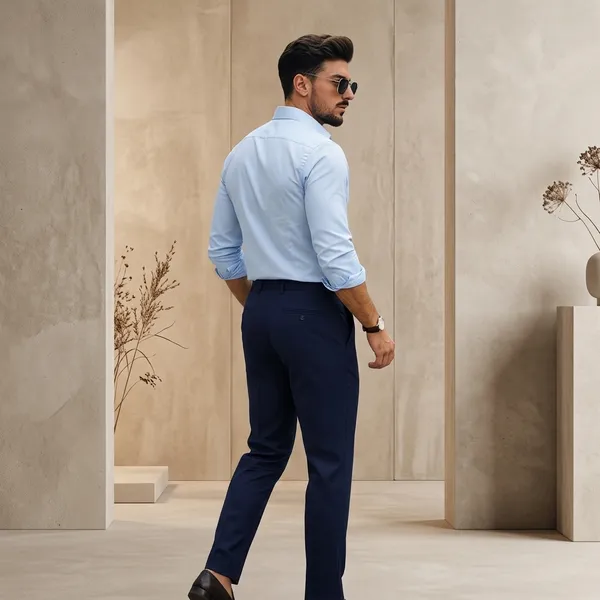 Men's_Premium_Sky_Blue_Shirt_&_Navy_Blue_Trouser_Unstitched_Fabric_Set