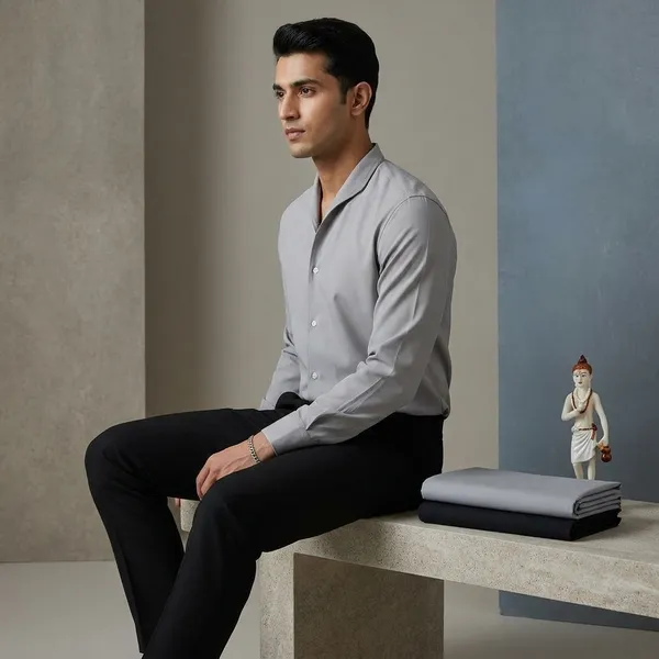 Men's_Grey_&_Black_Unstitched_Fabric_Set