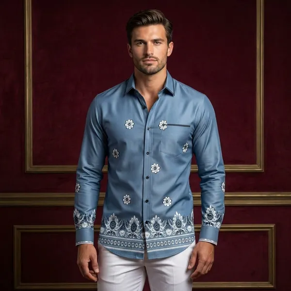 Blue_Polycotton_Premium_Shirt_Pant_Combo_Fabric_For_Men