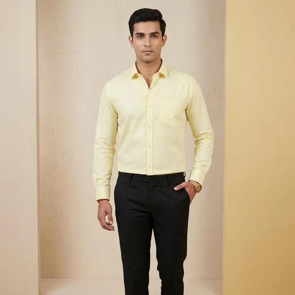 Men's_Premium_Pastel_Yellow_Shirt_&_Black_Trouser_Unstitched_Fabric_Set