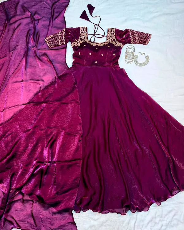 Premium_Embroidery_Sequence_Gown_with_Dupatta
