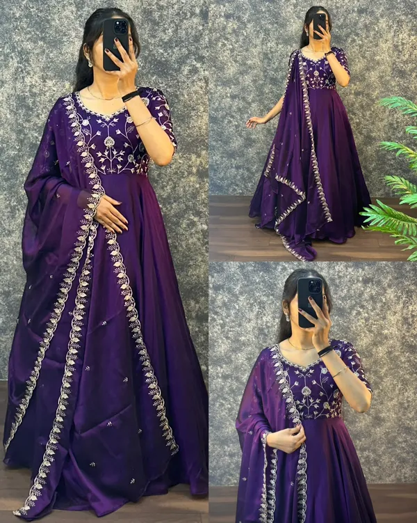Traditional_Full_Flare_Silk_Blend_Gown_with_Dupatta