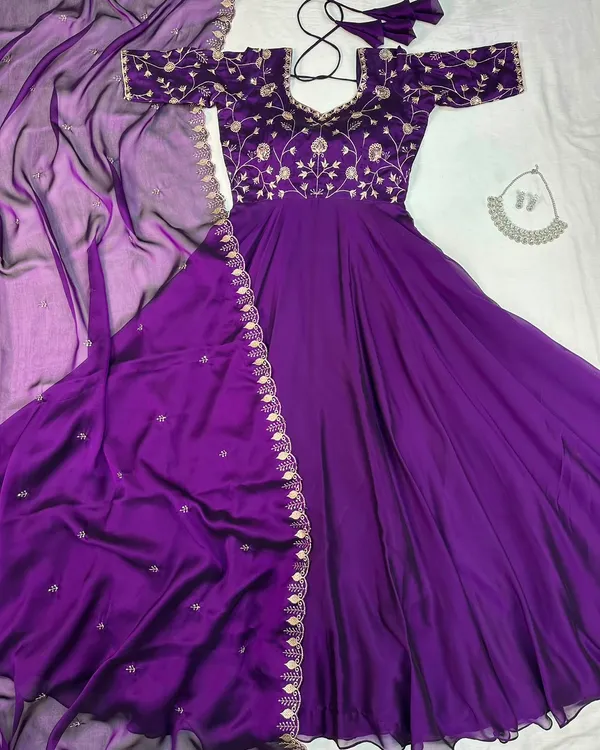 Traditional_Full_Flare_Silk_Blend_Gown_with_Dupatta