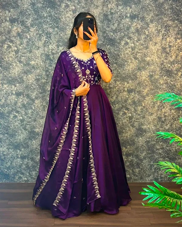 Traditional_Full_Flare_Silk_Blend_Gown_with_Dupatta
