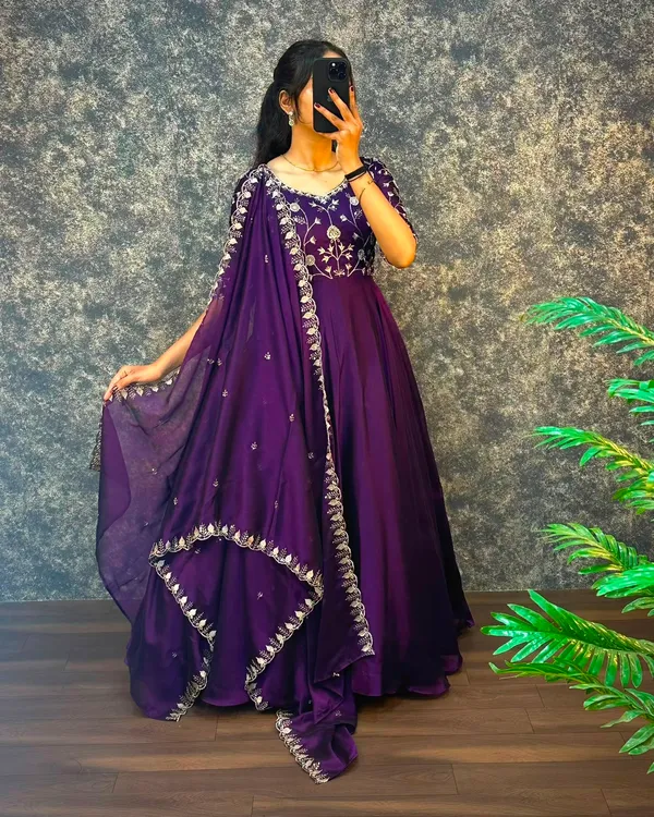 Traditional_Full_Flare_Silk_Blend_Gown_with_Dupatta