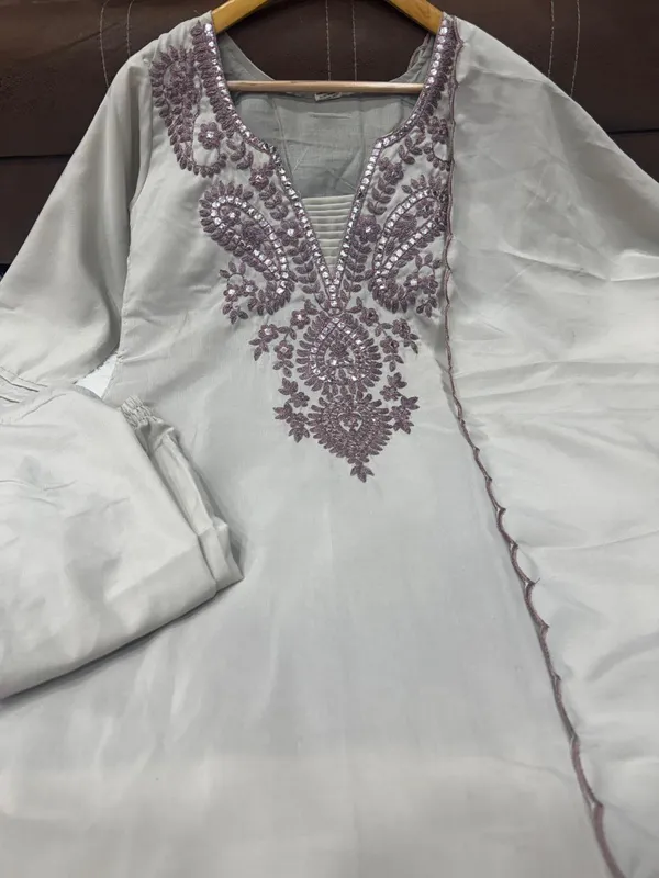Women'S_Grey_Embroidered_Kurta_Palazzo_Set_With_Dupatta