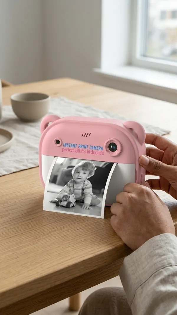 Kids_Instant_Print_Digital_Camera_Dual_Lens_Bear_Design