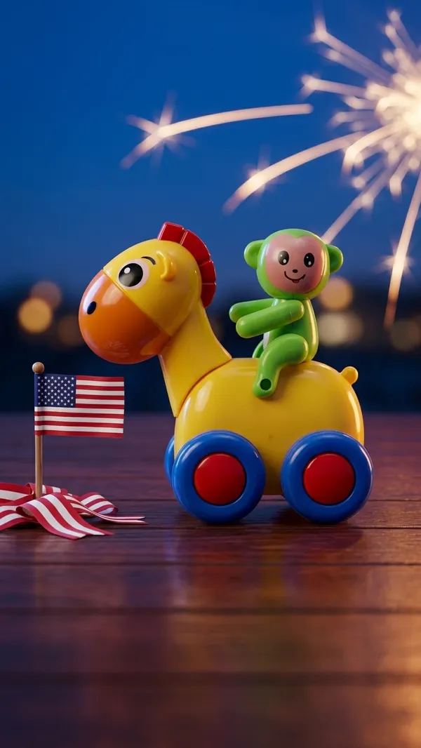 Yellow_Plastic_Ride-On_Animal_Toy_With_Koala_Figure