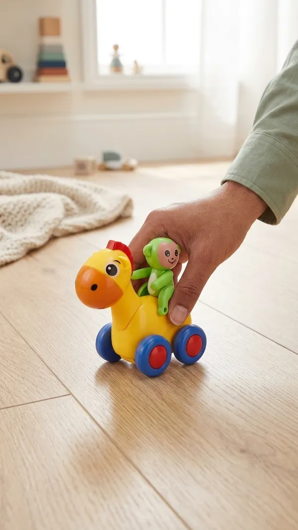 Yellow_Plastic_Ride-On_Animal_Toy_With_Koala_Figure