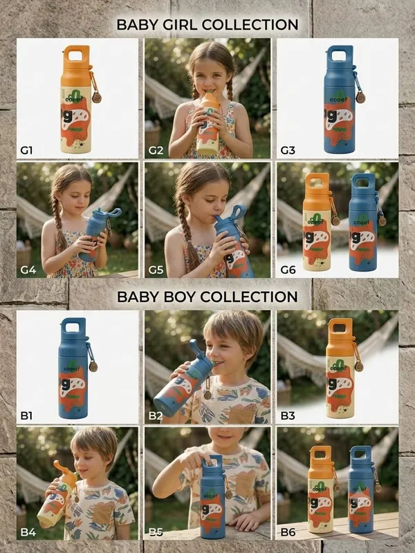 EcoEat_Kids_Water_Bottle_–_530ml_(Baby_Collection)_-_Orange_and_Blue_variants