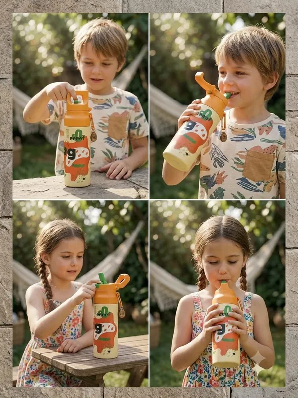 EcoEat_Kids_Water_Bottle_–_530ml_(Baby_Collection)_-_Orange_and_Blue_variants