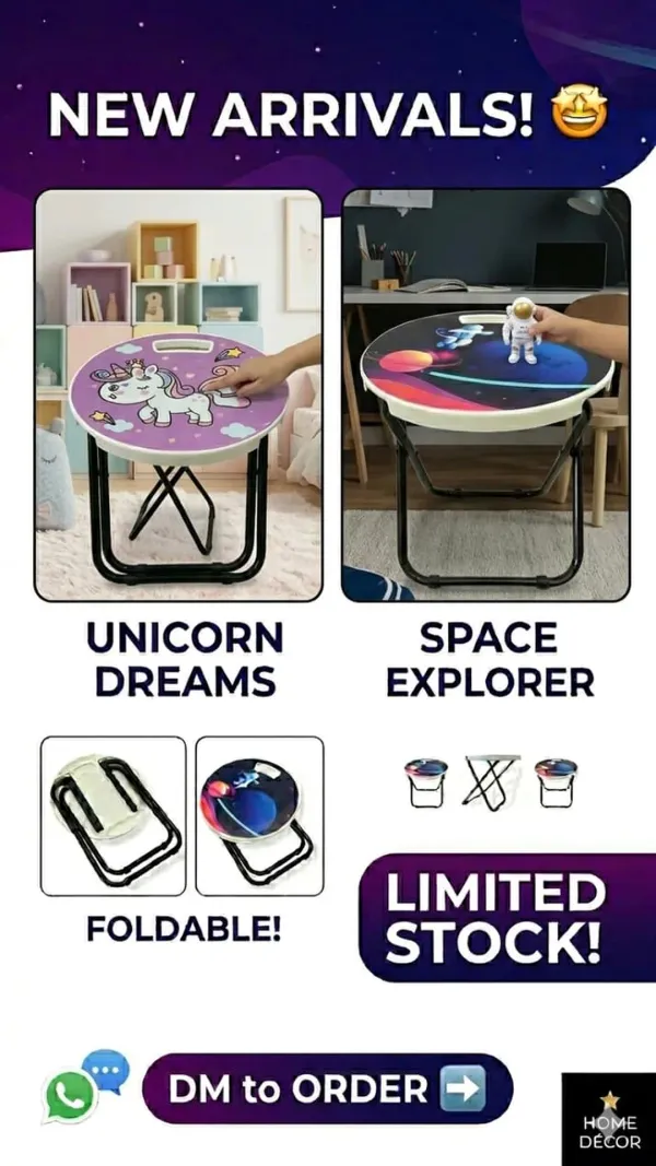Metal_Plastic_Space_Astronaut_Graphic_Foldable_Portable_Stool