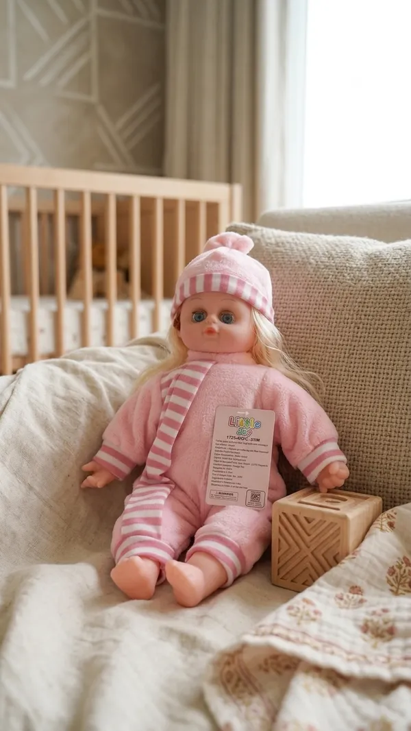 Pink_Striped_Blonde_Hair_Baby_Doll_For_Kids