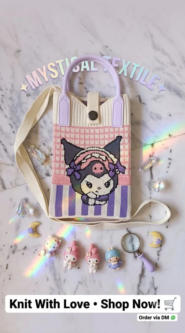 Lavender_Kuromi_Knit_Bag