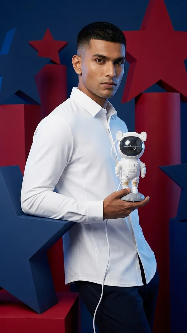 White_Plastic_Astronaut_Figurine_LED_Night_Light_Projector