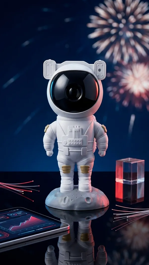 White_Plastic_Astronaut_Figurine_LED_Night_Light_Projector