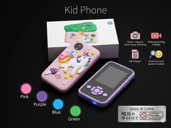 Pink_Unicorn_Silicone_Case_Kids_Camera_Phone_32Gb_For_Kids