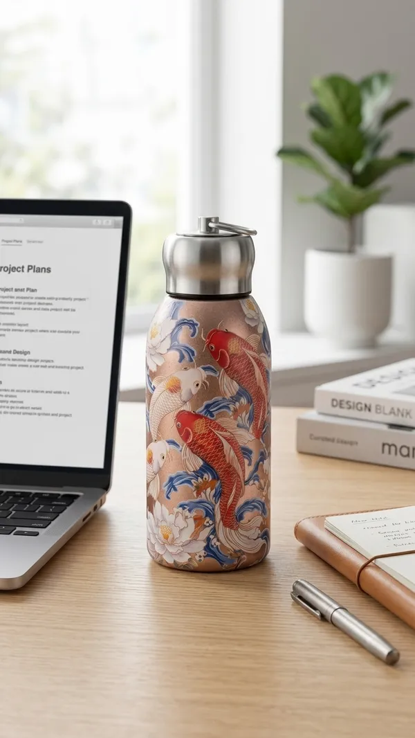 Ceramic_Coated_Butterfly_Floral_Embossed_Vacuum_Flask