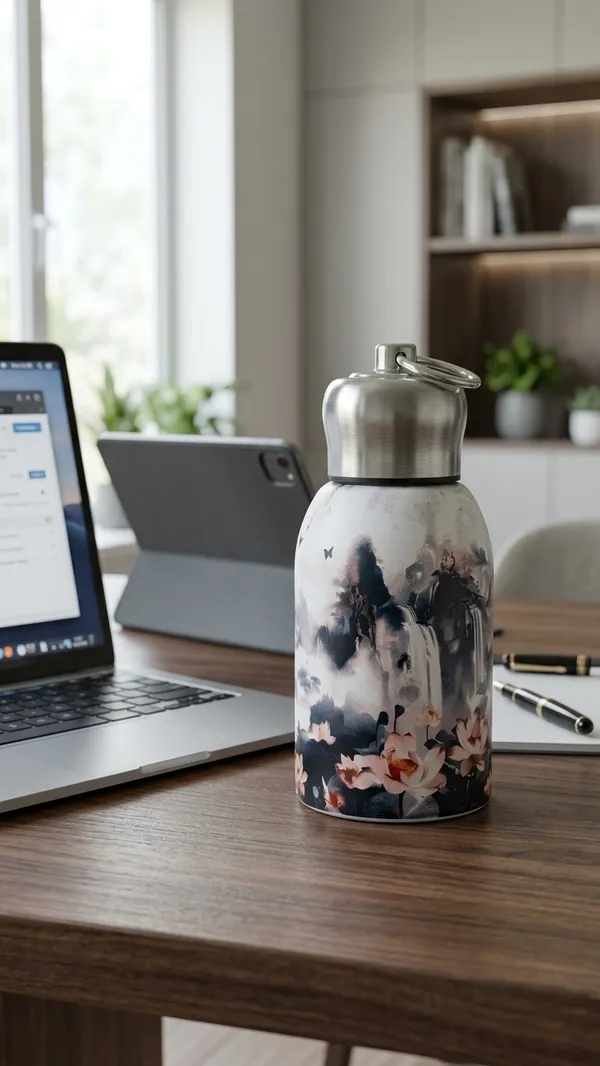 Copper_Stainless_Steel_Artistic_Floral_Print_Water_Bottle