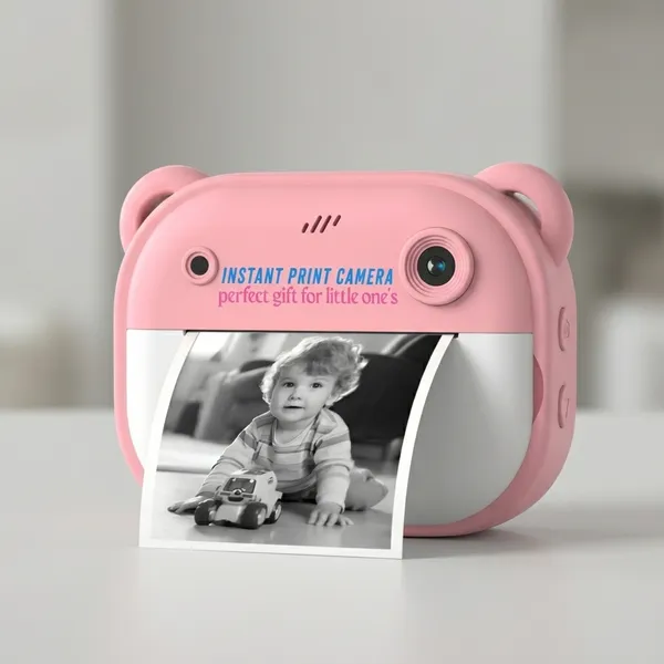 Kids_Instant_Print_Digital_Camera_Dual_Lens_Bear_Design