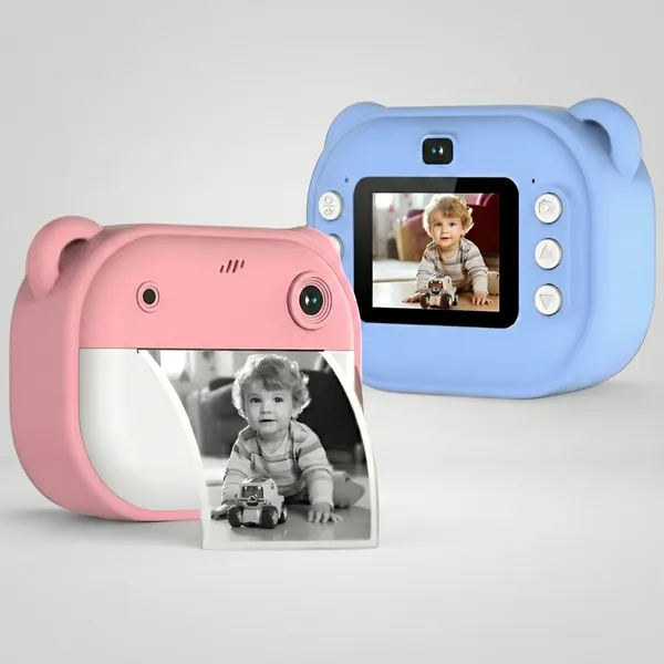 Kids_Instant_Print_Digital_Camera_Dual_Lens_Bear_Design