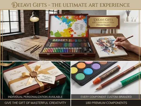 180_Piece_Art_Set_Crayons_Pencils_Markers_In_Wooden_Case