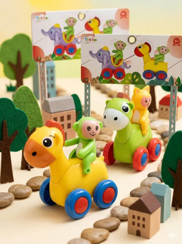 Green_Dinosaur_Pull-Along_Ride-On_Toy_With_Monkey_Figure