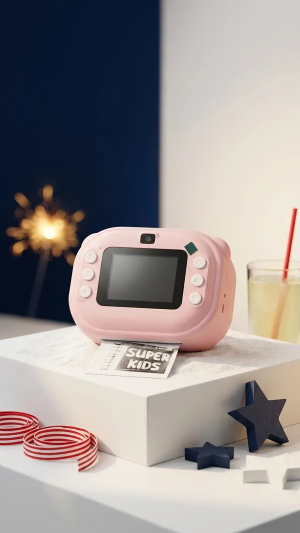 Pink_Silicone_Kids_Digital_Camera_With_Screen_And_Accessories