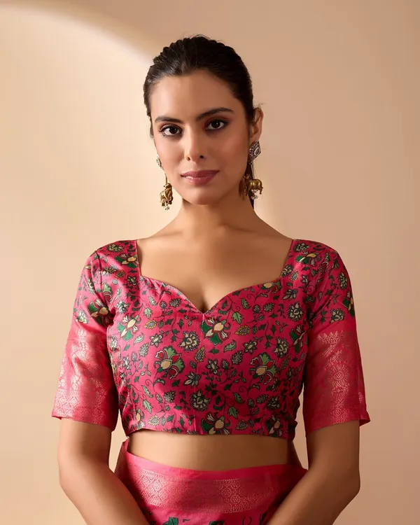 Pink_Lichi_Silk_Floral_Printed_Zari_Border_Saree_For_Women