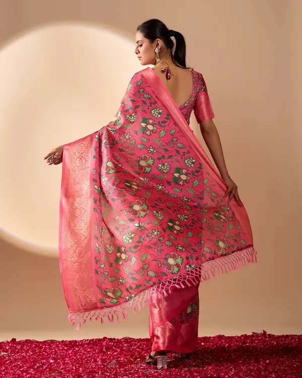 Pink_Lichi_Silk_Floral_Printed_Zari_Border_Saree_For_Women