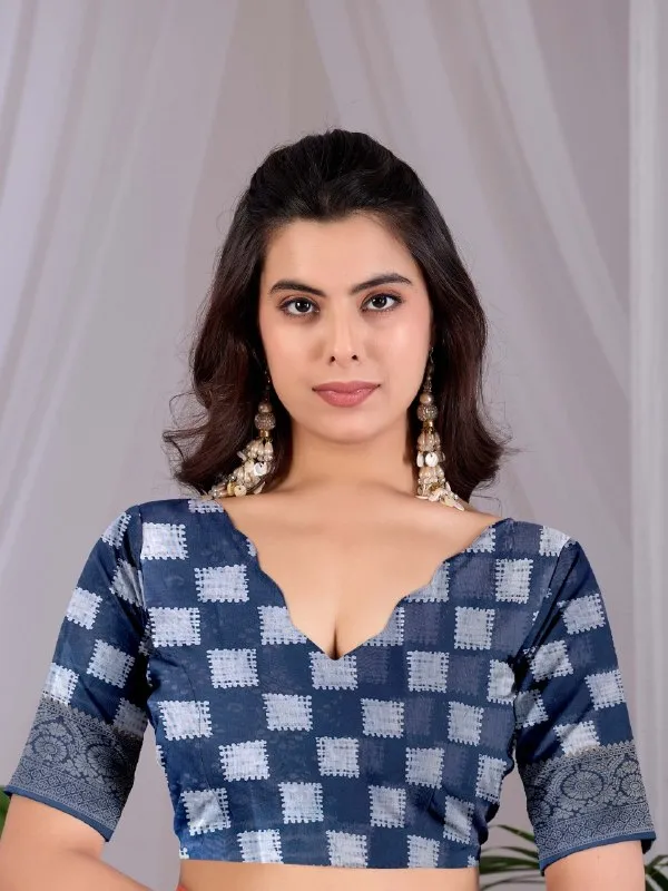 Navy_Blue_Lichi_Silk_Bandhani_Printed_Woven_Border_Saree_For_Women