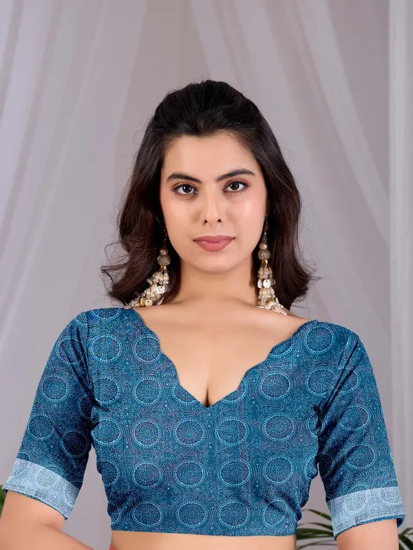 Blue_Linen_Cotton_Digital_Printed_Saree_For_Women