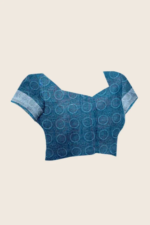 Blue_Linen_Cotton_Digital_Printed_Saree_For_Women