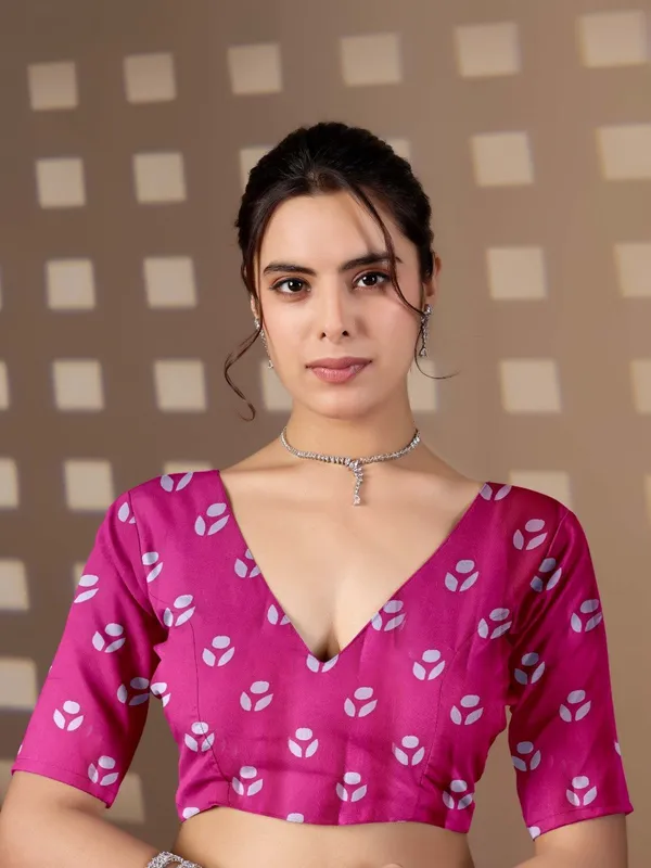 White_And_Pink_Satin_Georgette_Floral_Printed_Saree_For_Women