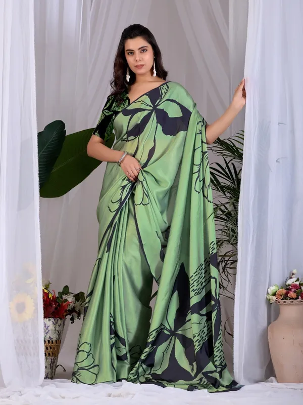 Pista_Green_Satin_Georgette_Abstract_Digital_Printed_Saree_For_Women