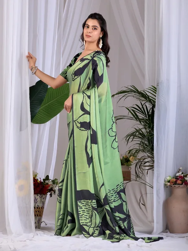 Pista_Green_Satin_Georgette_Abstract_Digital_Printed_Saree_For_Women