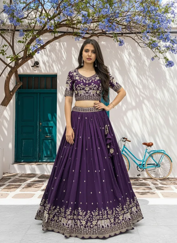 Women_Purple_Embroidered_Lehenga_Choli_Set