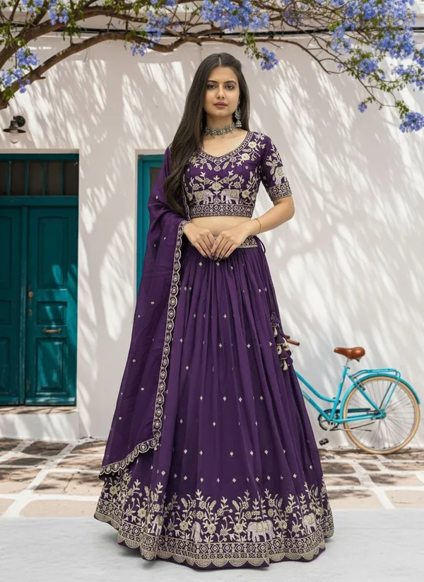Women_Purple_Embroidered_Lehenga_Choli_Set