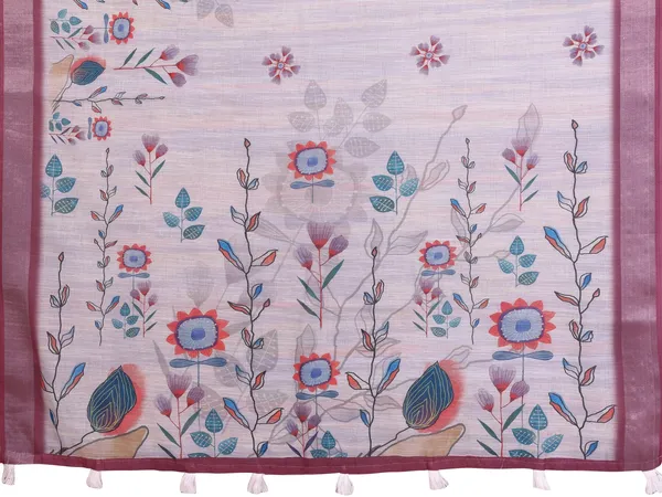 Elegant_Linen_Cotton_Saree_with_Floral_Motifs
